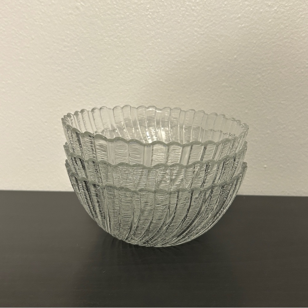 Set of 4 Vintage Arcoroc Seabreeze Swirl Salad Bowls 5 1/2 in